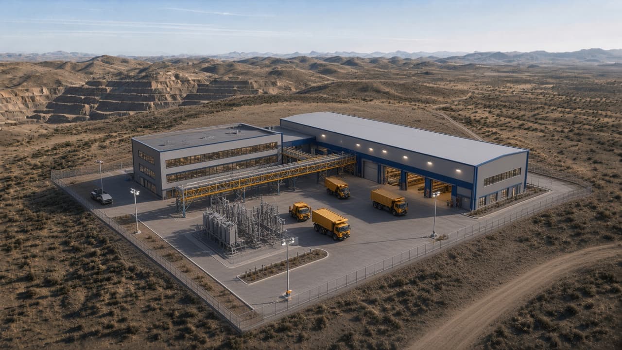 Instalación de apoyo minero terminada, idéntica al modelo BIM
